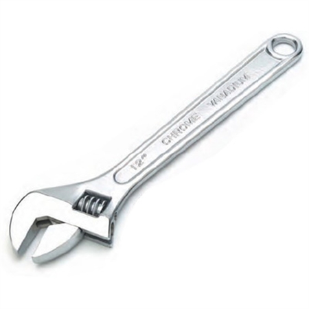PERFORMANCE TOOL Adjustable Wrench, 12" Long, Satin Finish W30712